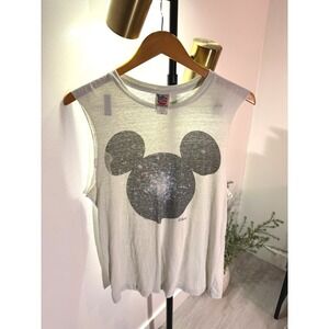 Junk Food Disney Mickey Mouse Galaxy Space Muscle Tank Top Gray Medium USA